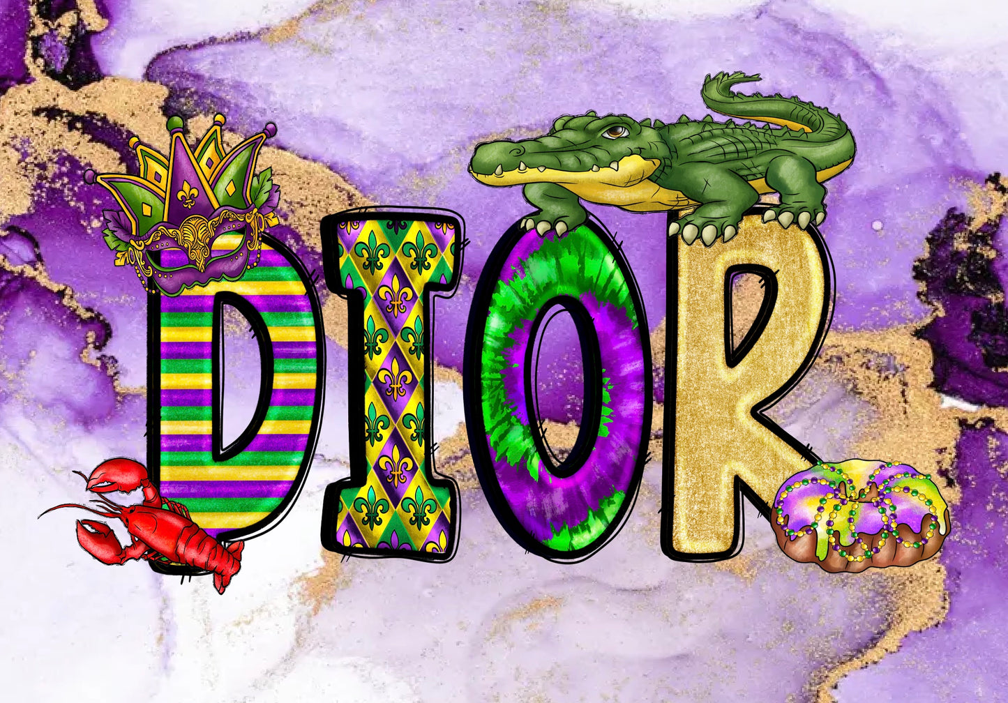 Kids Custom Mardi Gras Cup w/ Background